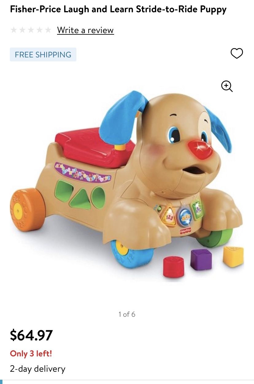 Fisher Price Laugh And learn Stride To Ride Puppy