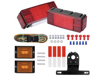 LIMICAR Boat Trailer Lights - LED Kit With 25ft Wiring Harness, IP68 Trailer Lights For For Truck, Marine, RV, Camper & Snowmobile - Over 80" Inches