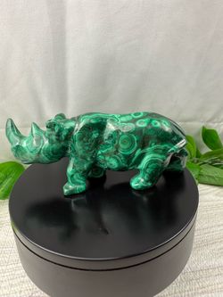 Rare Crystal Malachite Rhino