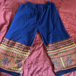 Thai Embroidered Wide Leg Pants 
