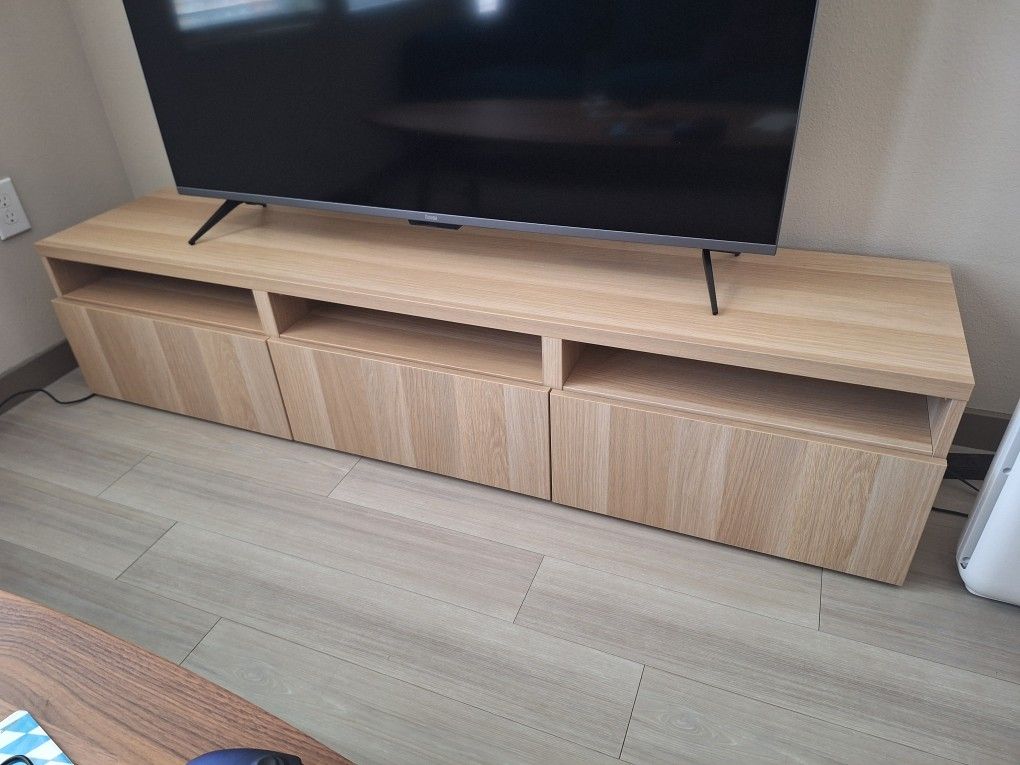 Ikea BESTÅ TV unit, white stained oak effect