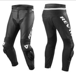 Rev’it Leather Motorcycle Pants Protection 