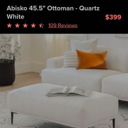 Abisko White Ottoman By Article