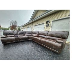 Geniune Leather Recliner Sectional Couch 
