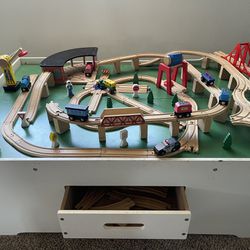 Table With Train Rails