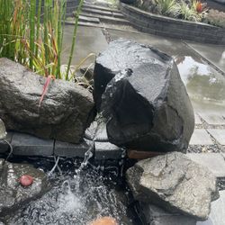 25” Drilled & Pre-plumbed Outdoor Basalt Spouting Water Fountain w/Pump