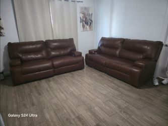 Leather sofa set