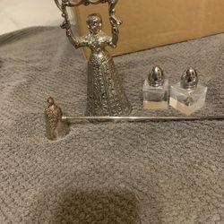 Wedding Bell, Candle Snuffed, Small Salt & Pepper Shakers