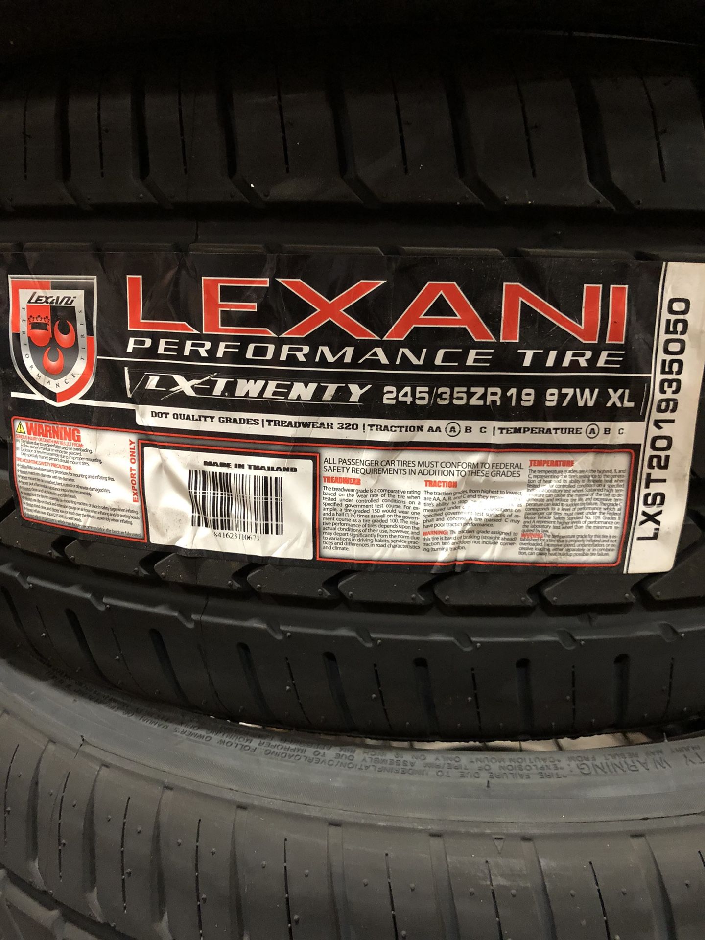 Brand New Tires (1) Lexani LX Twenty (245/35ZR19XL) (Single) ($98)