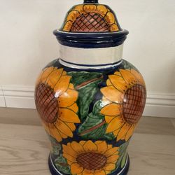 Hand Painted Jar With Lid