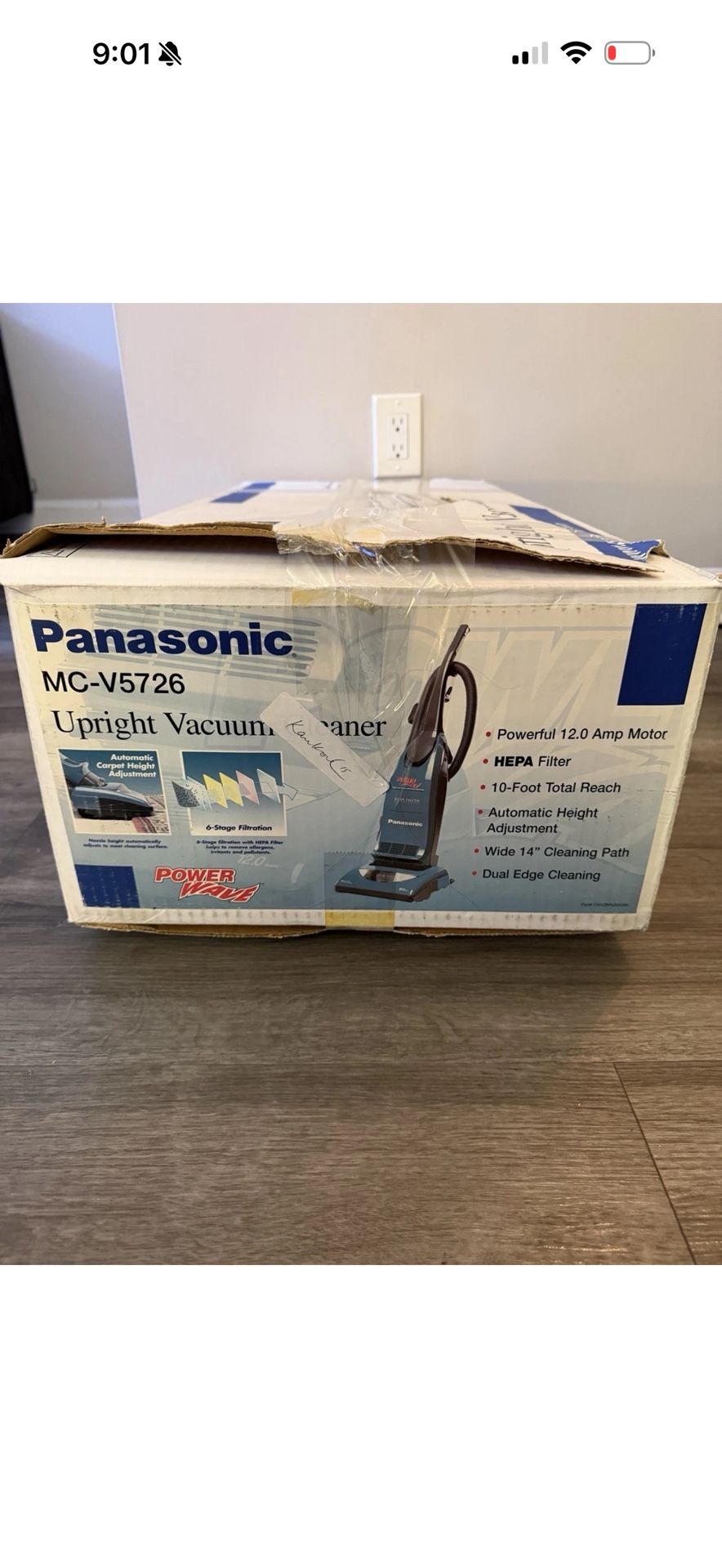 New Panasonic MC-V5726 Upright Vacuum Cleaner , Power Wave, Hepa, Rare