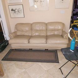 Genuine White Leather Couch (3 Seater)