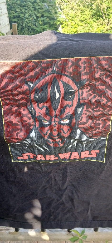 XL Mens STAR WARS DARTH MAUL VINTAGE T-SHIRT BLACK RED
