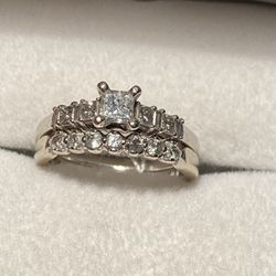 Beautiful Ladies 14k White Gold Diamond Wedding Set