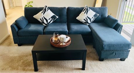 Denim Blue Sectional Sofa