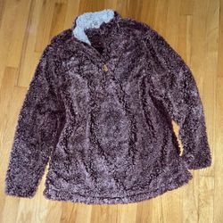 Sherpa Pullover quarter zip jacket women’s size large