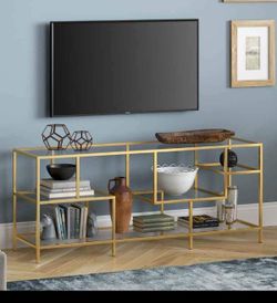 58 in. Brass Finish TV Stand Fits TV's up to 65 in.
