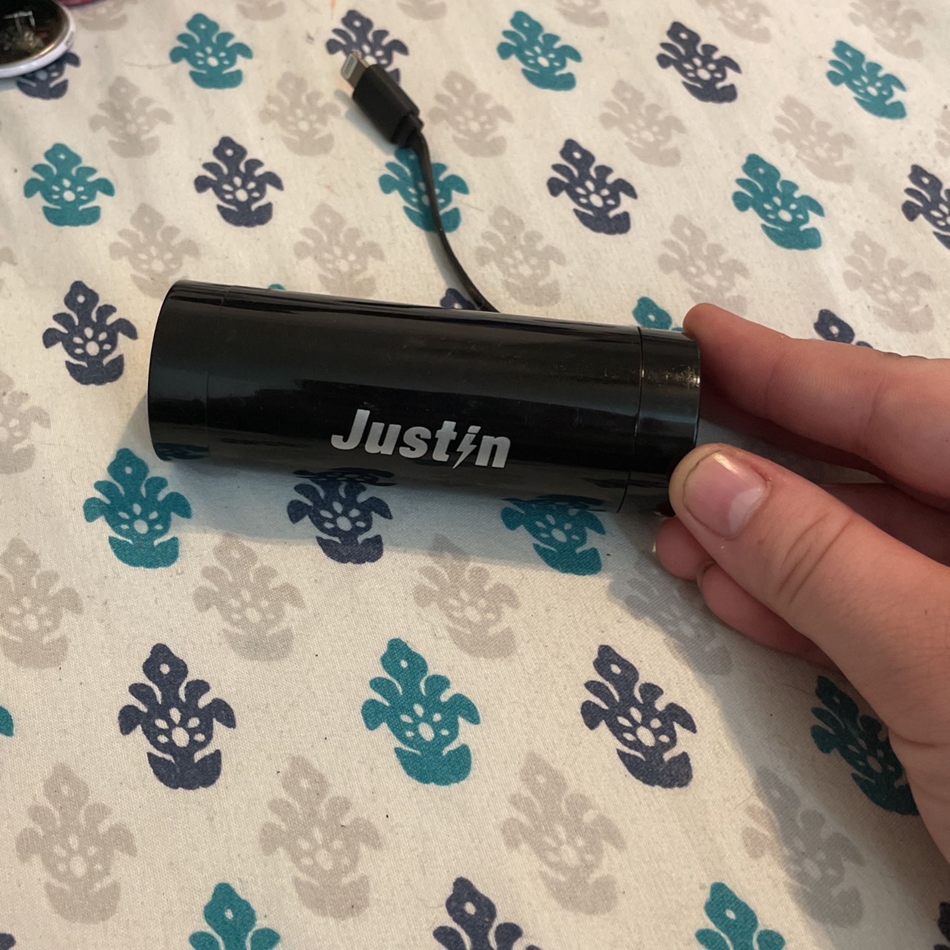 iPhone Portable Charger; Built In iPhone cord; 7 Hours Or Charge (Gull Battery When Bought)