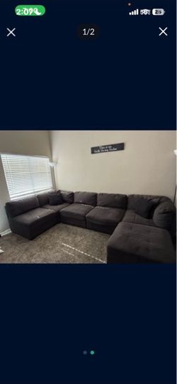 Large Dark Gray Sectional Sofa