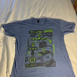 Rick and Morty Portal Gun Blueprint T-shirt (size Large) (Loot Box Exclusive)