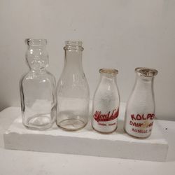 Antique Collectable Glass Milk Jugs Collection 