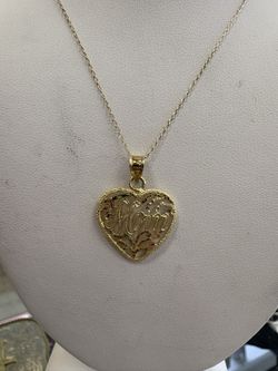 14K Heart “Mom” Necklace