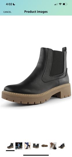 Women's Slip On Chunky Heel Ankle Chelsea Boot