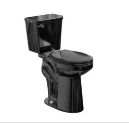 Simple Project 21 in 2-Piece High Toilets for Seniors, 1.28 GPF Single Flush Elongated Toilet with Soft Close Cover in Black