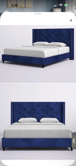 Tufted Wingback Bed Frame (cal king)