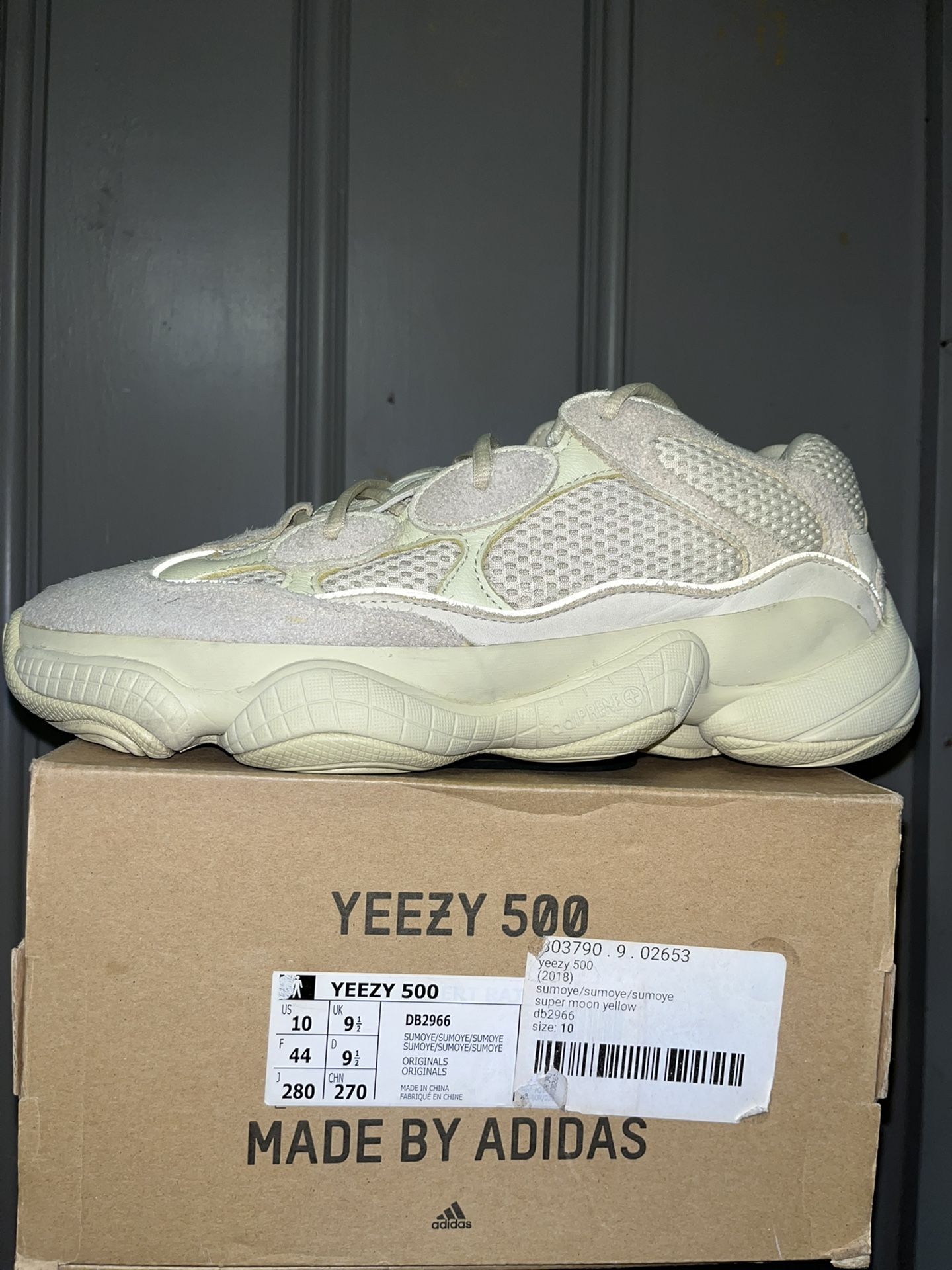 Adidas Yeezy 500 “SUPER-MOON”(Yellow). Size(10). In Mens. Worn In Good Condition. With Og All, Recipt. $210. Cash. Trades Welcome!