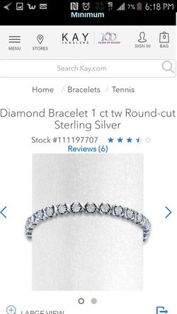 Diamond 1ct sterling silver bracelet