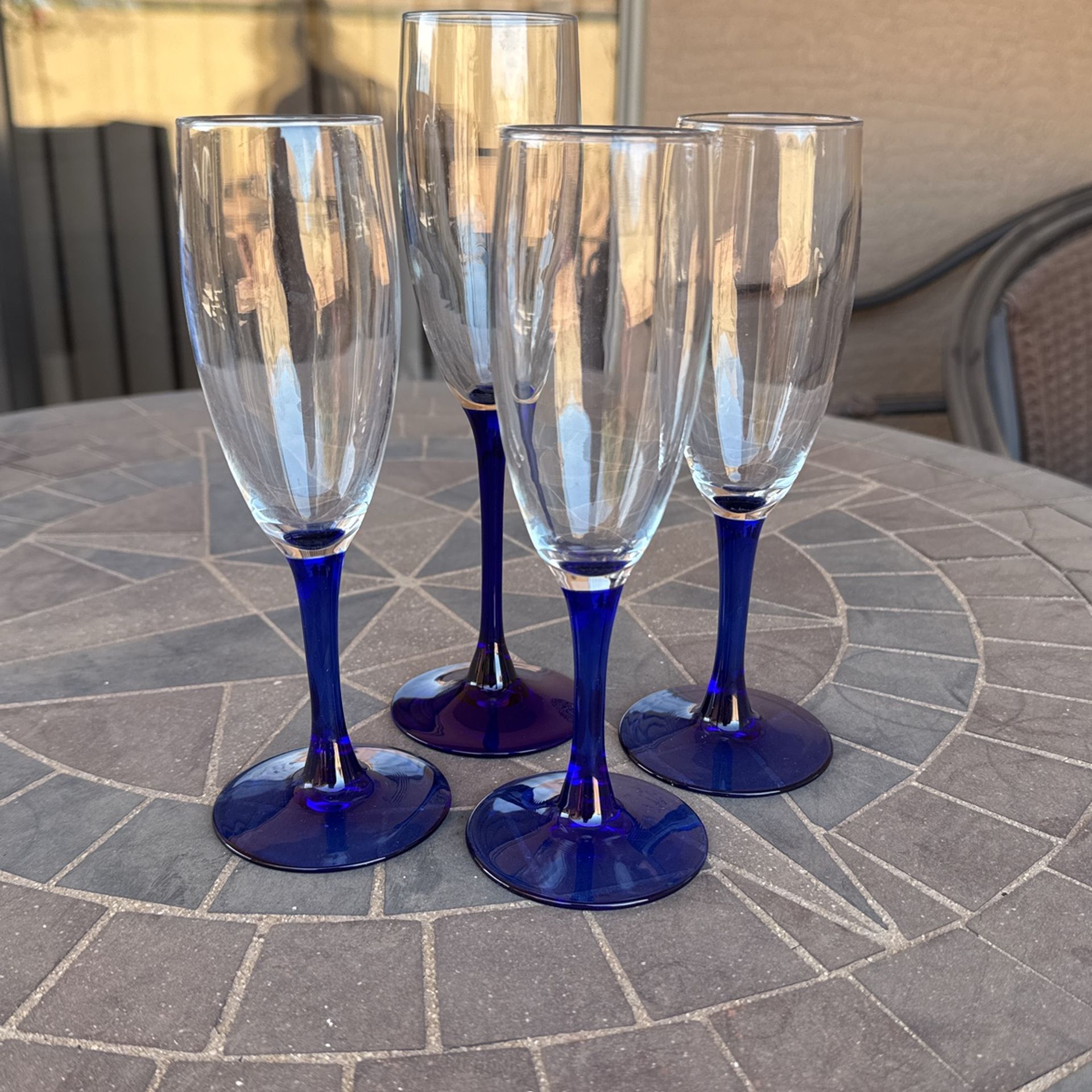 Blue Champagne Glasses