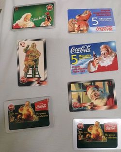 Lot of 7 Coca-Cola Sprint Phone Cards – Santa Claus Christmas Designs – 1990s...