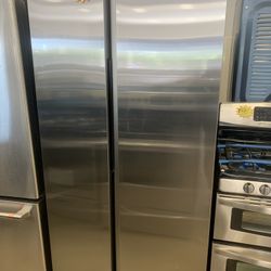 Samsung 36” Used Side By Side Refrigerator Stainless Steel Working Perfectly 4 Months Warranty 