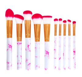 Hot Pink Marble Makeup Brush Set