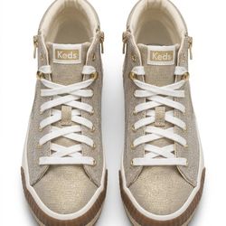 Keds, Canvas high-top sneakers, Demi TRX Mid Metallic, Size 6