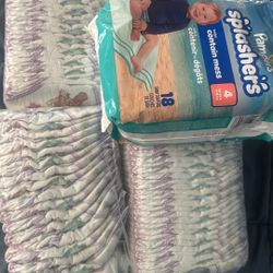 Luvs Diapers 90ct.   Pampers Splashers 14ct