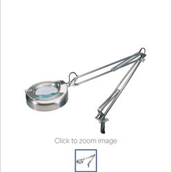 Used Realspace™ Clamp-On Magnifier Task Lamp, Adjustable Height, 48"H, Brushed Nickel