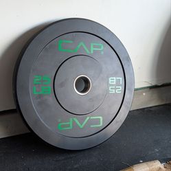 CAP 25lbs Pair Olympic Bumper Plates - Black