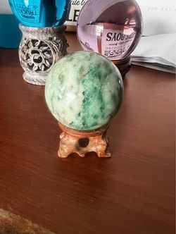 Green Fluorite Crystal Sphere / Crystal Ball/Stand