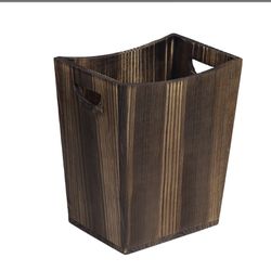 LIANTRAL Wood Trash Can, Waste Basket for Bathroom Office Trash Can Rustic Farmhouse Style Wastebasket Bin Small Wastebaskets for Bathroom, Office, Be