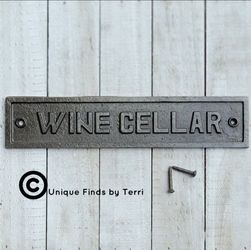 Brand New! 9.25" Wine Cellar Metal Sign / Plaque | SHIPPING IS AVAILABLE