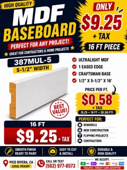 Molding (Baseboard $.58FT)