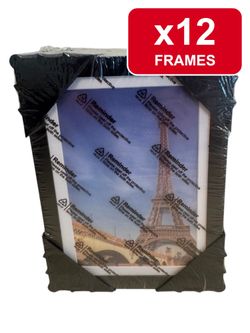 Set of 12 Ornate Black Picture Frames 5x7 Baroque Victorian Vintage Tabletop