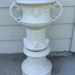 Large Vintage Ceramic Neoclassical Garden Urn Planter 34” x 14”