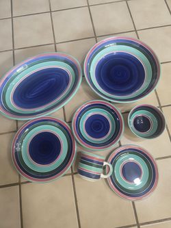 Pier 1 Hand-painted Set - see description