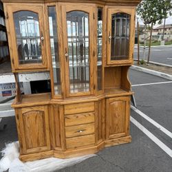 Hickory Wood China Cabinet 