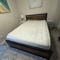 Queen Size Bed Frame Set and Mattress