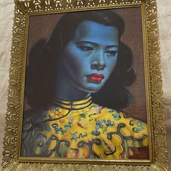 Retro Blue face pop art
