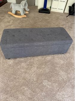Gray storage bench